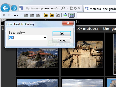 screen capture of Pictures Toolbar for IE