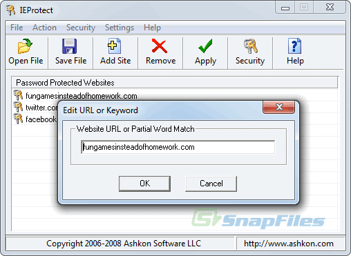 screen capture of IEProtect
