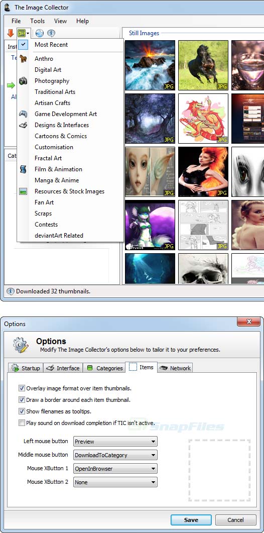 screenshot of The Image Collector