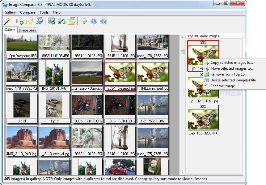 screen capture of Image Comparer