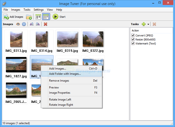 screenshot of Image Tuner