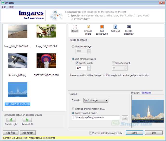 screen capture of Imgares