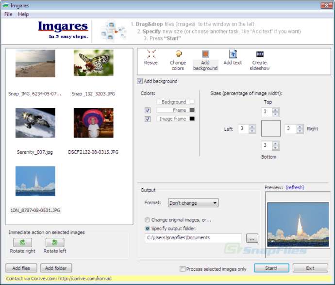 screenshot of Imgares