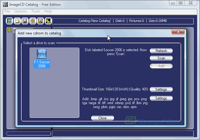 screenshot of ImageCD Catalog