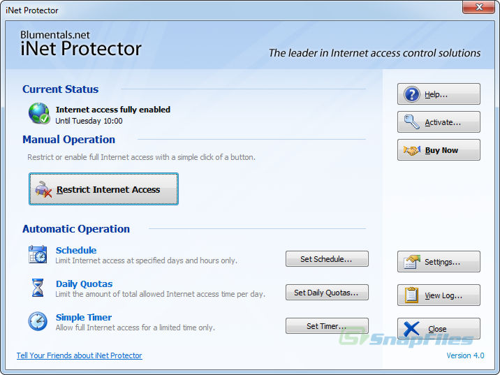 screen capture of iNet Protector