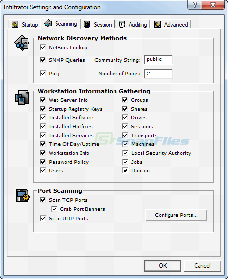 screenshot of Infiltrator Network Security Scanner
