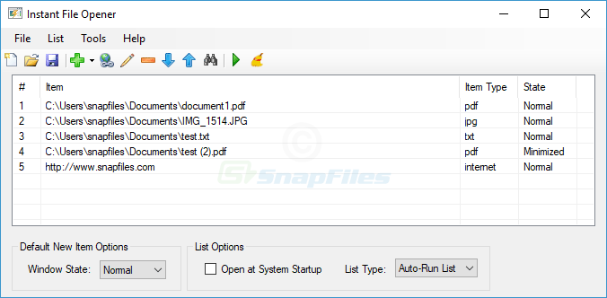 screen capture of Instant File Opener