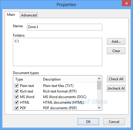 screenshot of Instant Document Search