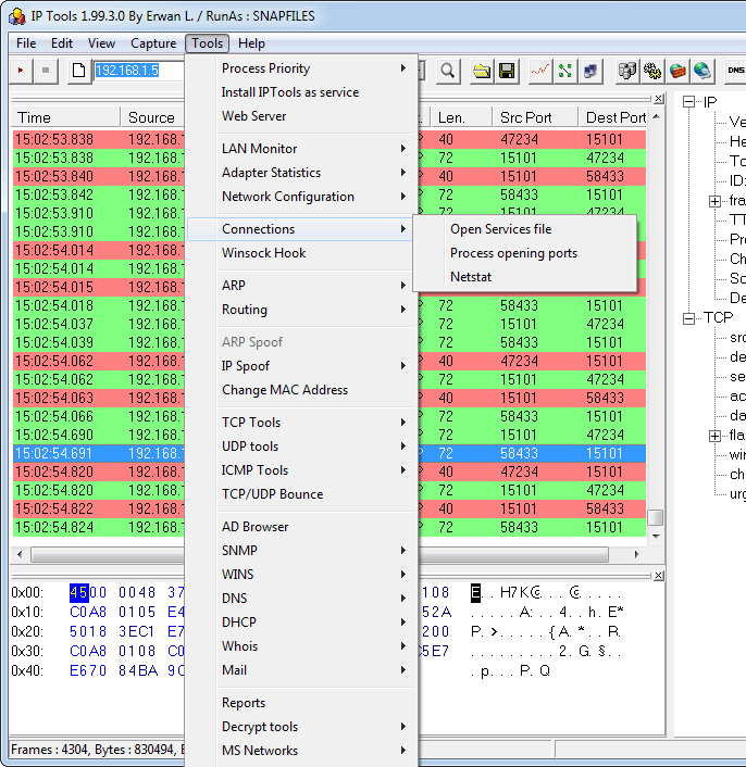 screenshot of IP Tools (IP Sniffer)