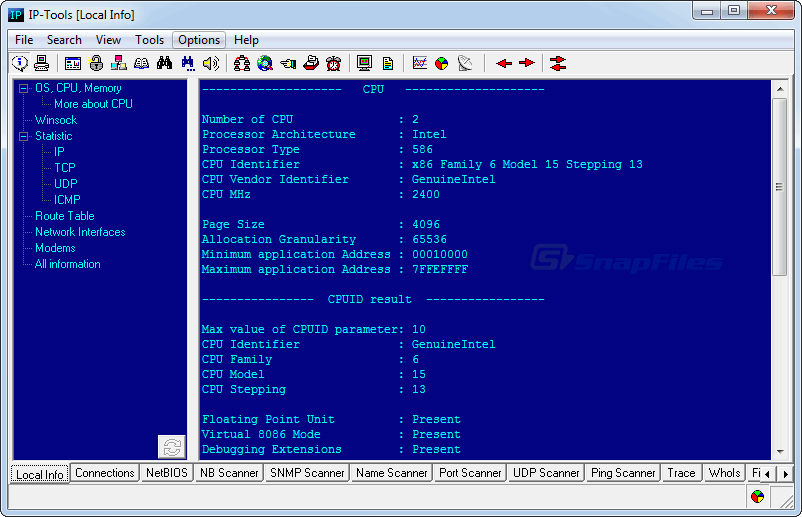 screen capture of IP-Tools