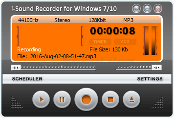 screen capture of i-Sound WMA MP3 Recorder Pro