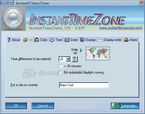 screenshot of InstantTimeZone
