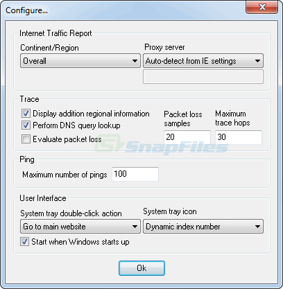 screen capture of AnalogX ITR Client