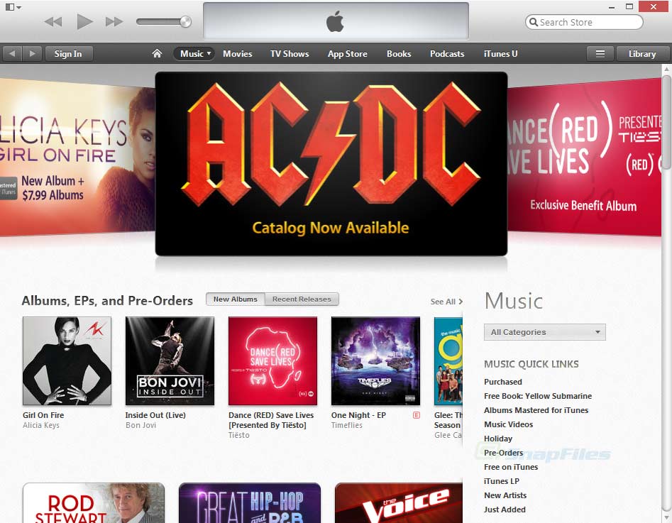 screen capture of iTunes