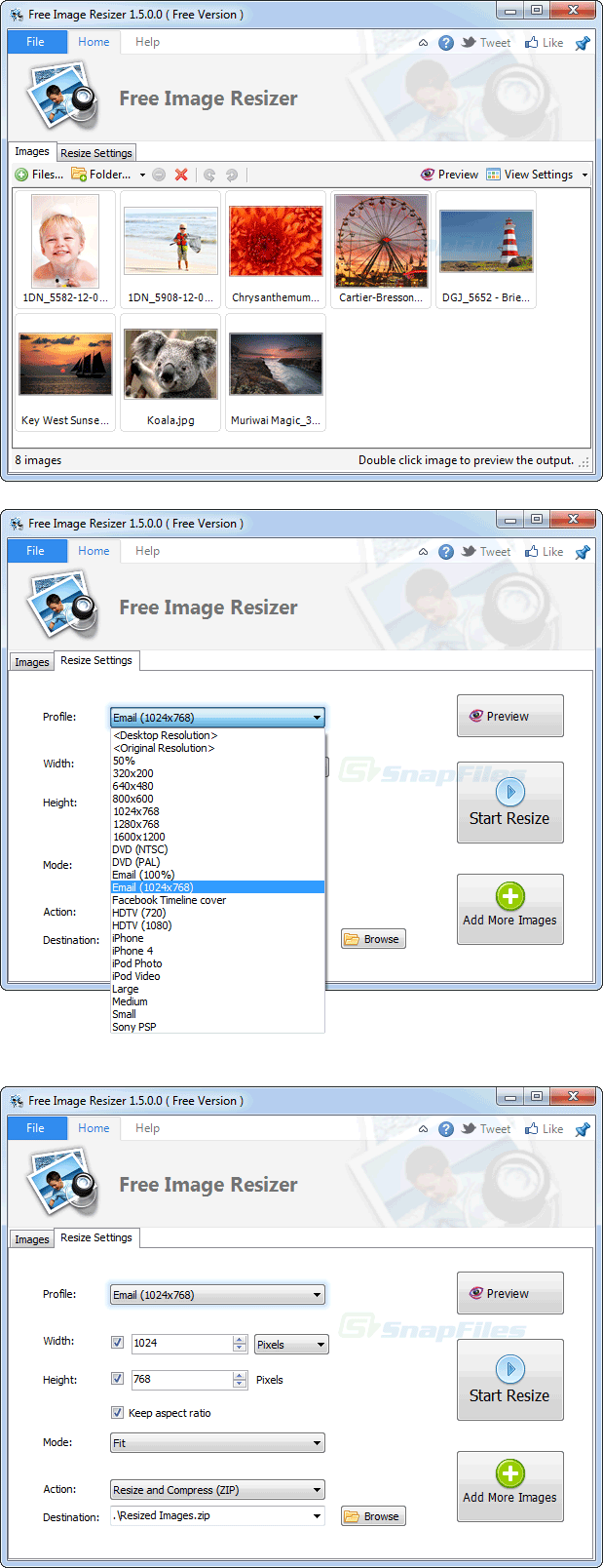 screenshot of iWesoft Free Image Resizer