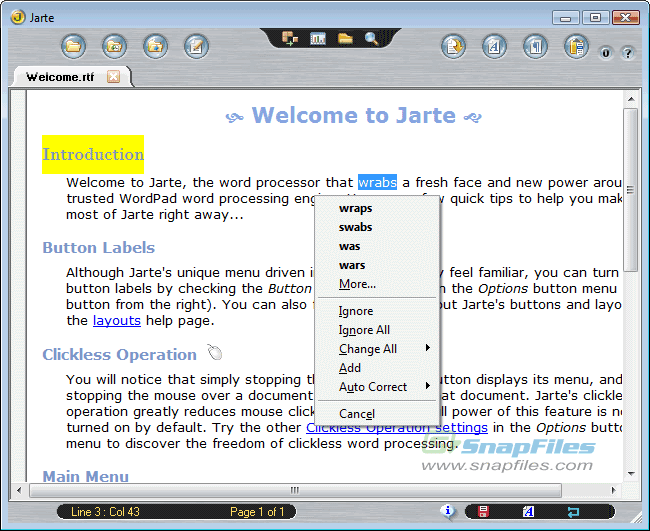 screenshot of Jarte