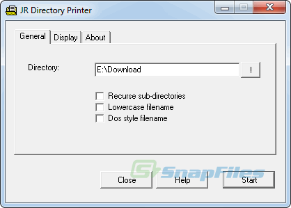 screen capture of JR Directory Printer