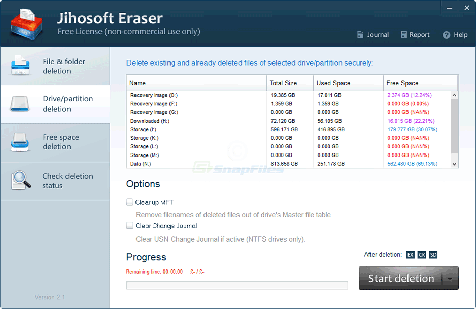 screenshot of Jihosoft Free Eraser
