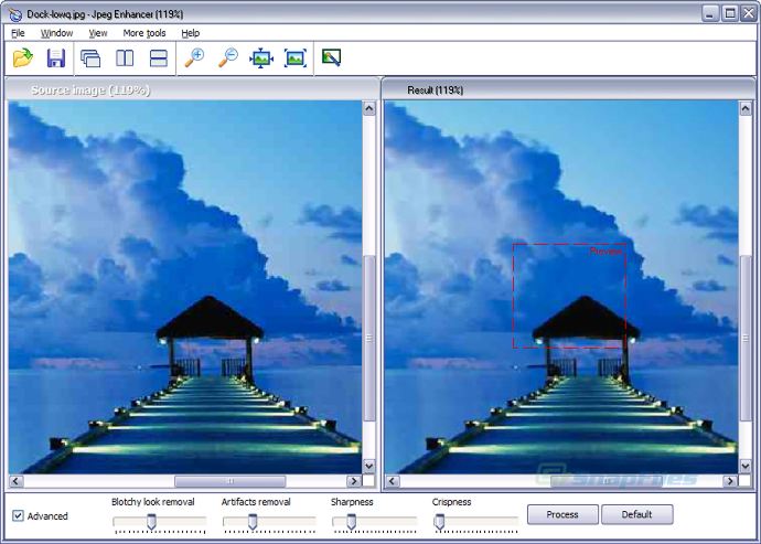 screen capture of JPEG Enhancer
