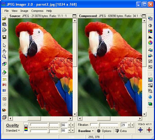 screen capture of JPEG Imager