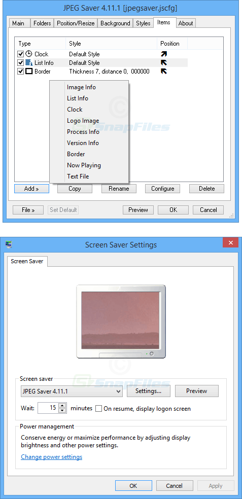screenshot of JPEG Saver