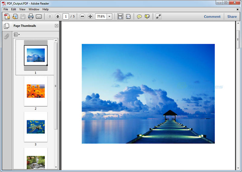 screenshot of Image To PDF or XPS