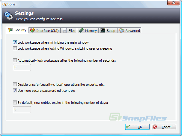 screenshot of KeePass (Classic Edition)