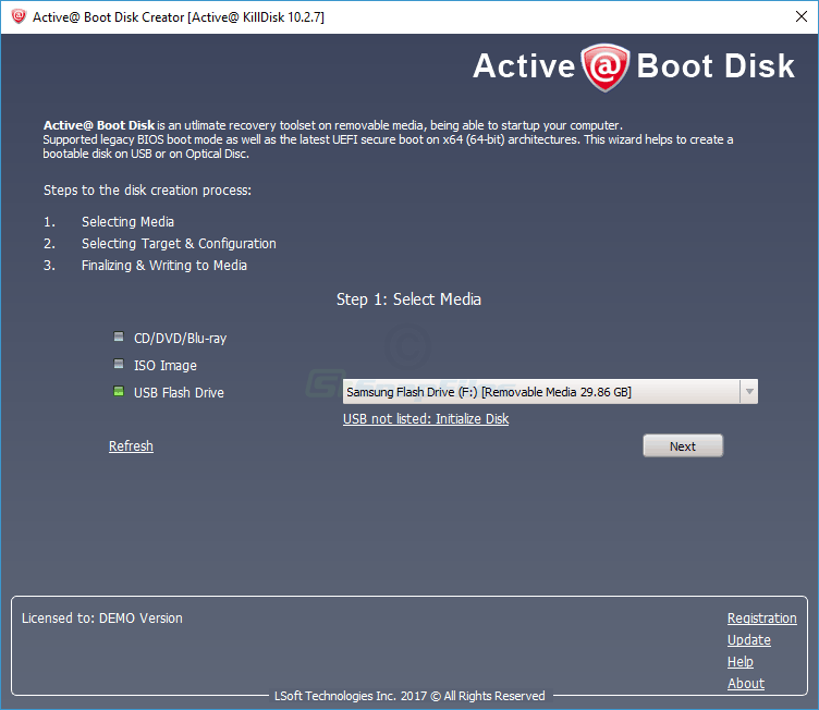 screenshot of Active KillDisk