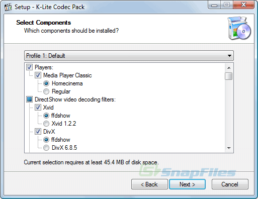 screenshot of K-Lite Codec Pack (Full)