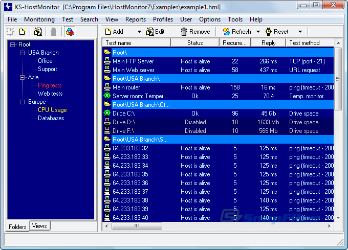 screen capture of Advanced Host Monitor Enterprise