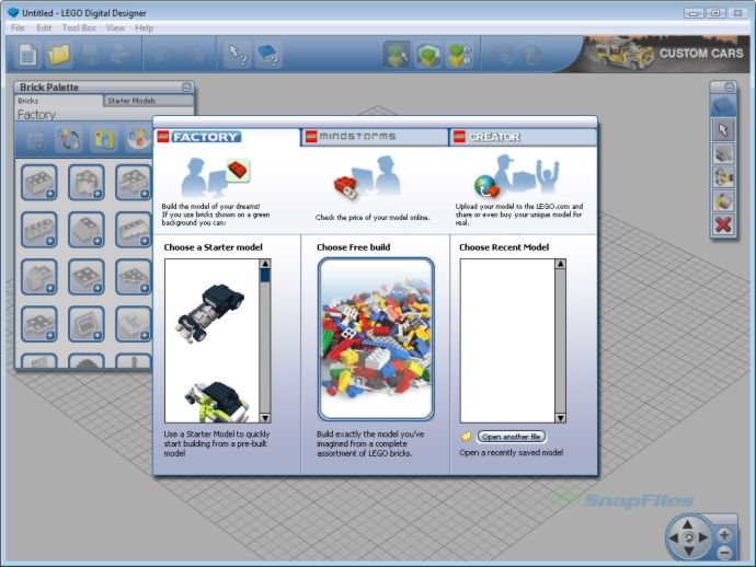 screen capture of LEGO Digital Designer