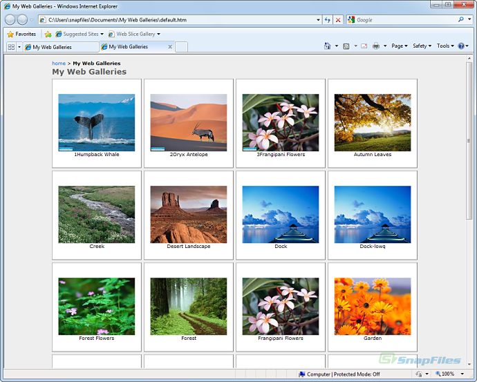 screenshot of LightBox Video Web Gallery Creator