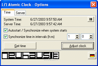 screen capture of Li`l Atomic Clock