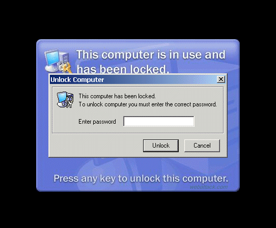 screen capture of Lock My PC