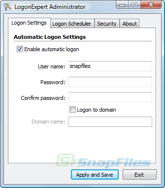 screen capture of LogonExpert