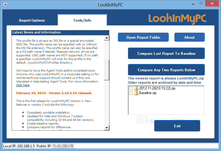 screenshot of LookInMyPC