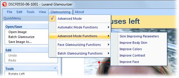 screenshot of Luxand Glamourizer