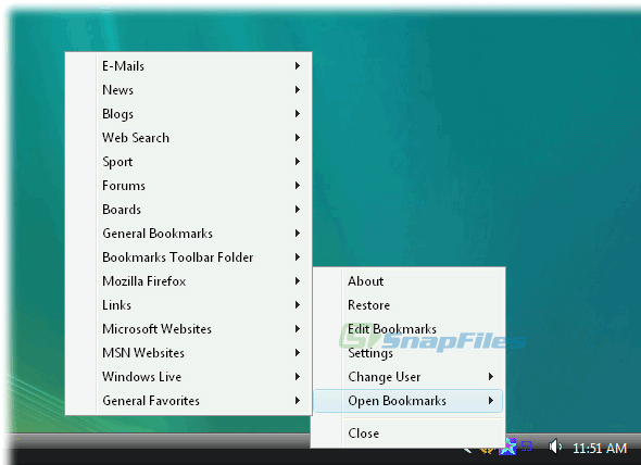 screen capture of Magic Bookmarks