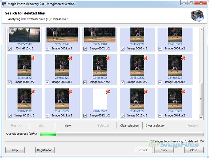 screen capture of Magic Photo Recovery