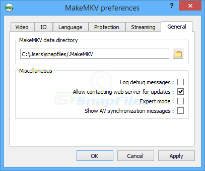 screenshot of MakeMKV