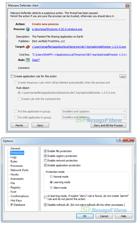 screenshot of Malware Defender