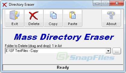 screen capture of Mass Directory Eraser