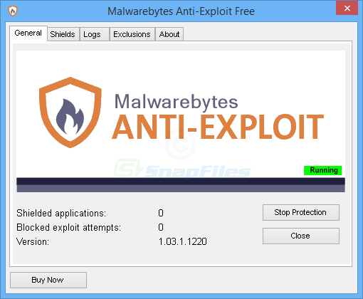screen capture of Malwarebytes Anti-Exploit