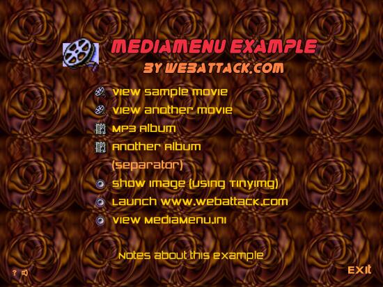 screen capture of MediaMenu