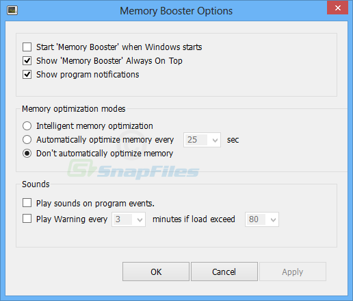 screenshot of Memory Booster