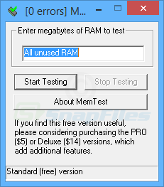 screen capture of MemTest