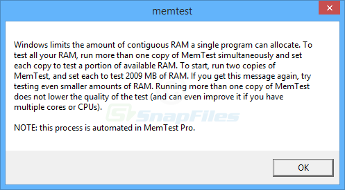 screenshot of MemTest