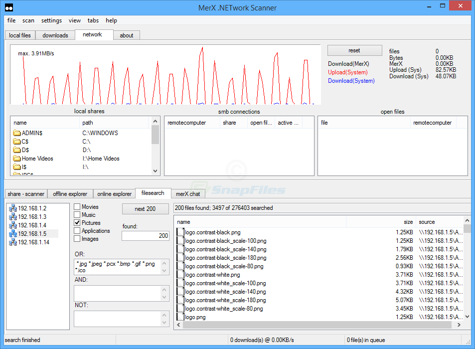 screenshot of MerX .Network Scanner