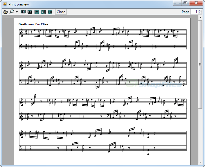 screenshot of Midi Sheet Music
