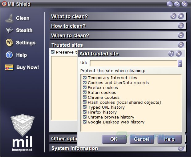 screenshot of Mil Shield
